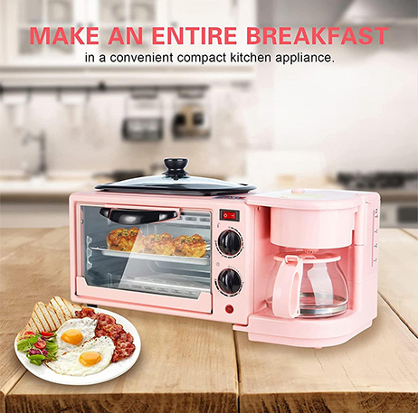 Breakfast Machine 3 in with 1,9L Toaster Oven,coffee maker and grill