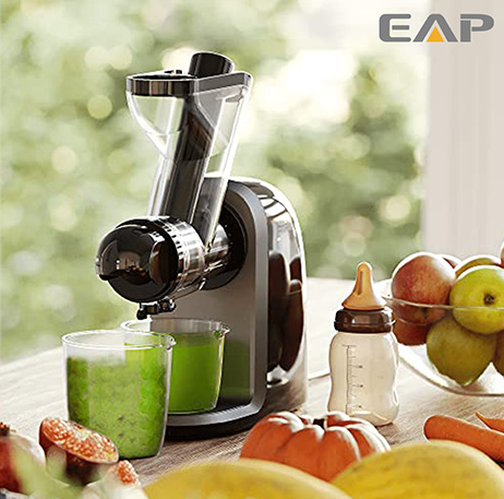 Masticating Horizontal Juicer, Cold Press Juicer with 4 Bottoms and 3 Modes