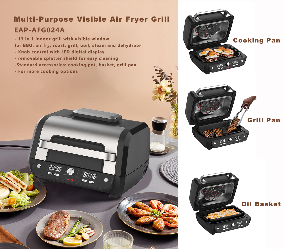 13-in-1 Multi-Purpose Air Fryer Grill